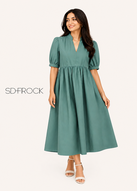 soft puff Frock